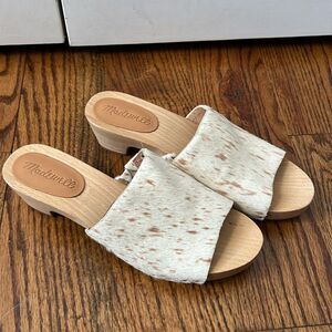 MADEWELL the Evelyn slip on clog spotted calf hair women’s size 6.5